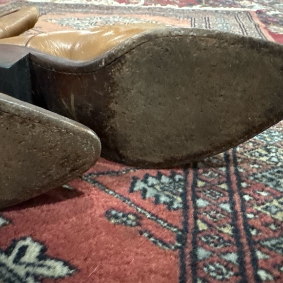 Vintage Justin Boots Tan Leather Western Footwear - Picture 3 of 3